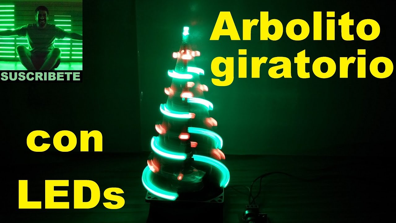 Arbolito giratorio con leds (proyecto navideño muy facil), spinning led christmas tree