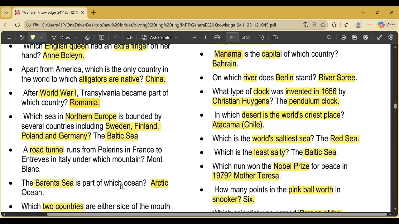 General Knowledge One Liner Series Lecture # 32 for CSS/PMS/MPT/NAB/FIA/ISIS/PPSC/FPSC & other exams