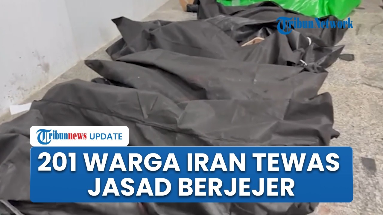 201 Orang Iran Tewas & 747 Luka seusai Diserang Israel-AS Semalam, Jasad Terjejer di Kantong Hitam