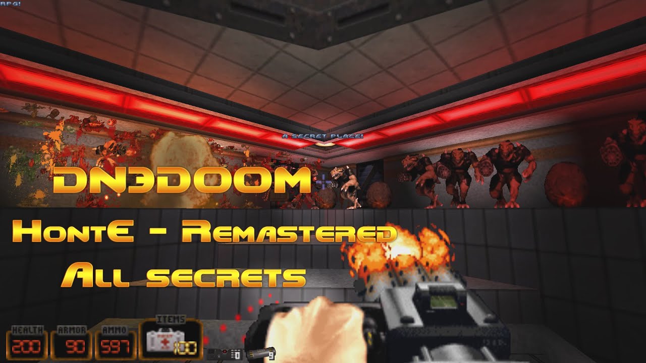 DN3DOOM HontE - Remastered Map09 - The Pit. Прохождение со Всеми Секретами.|Duke Nukem 3D in Doom 2|