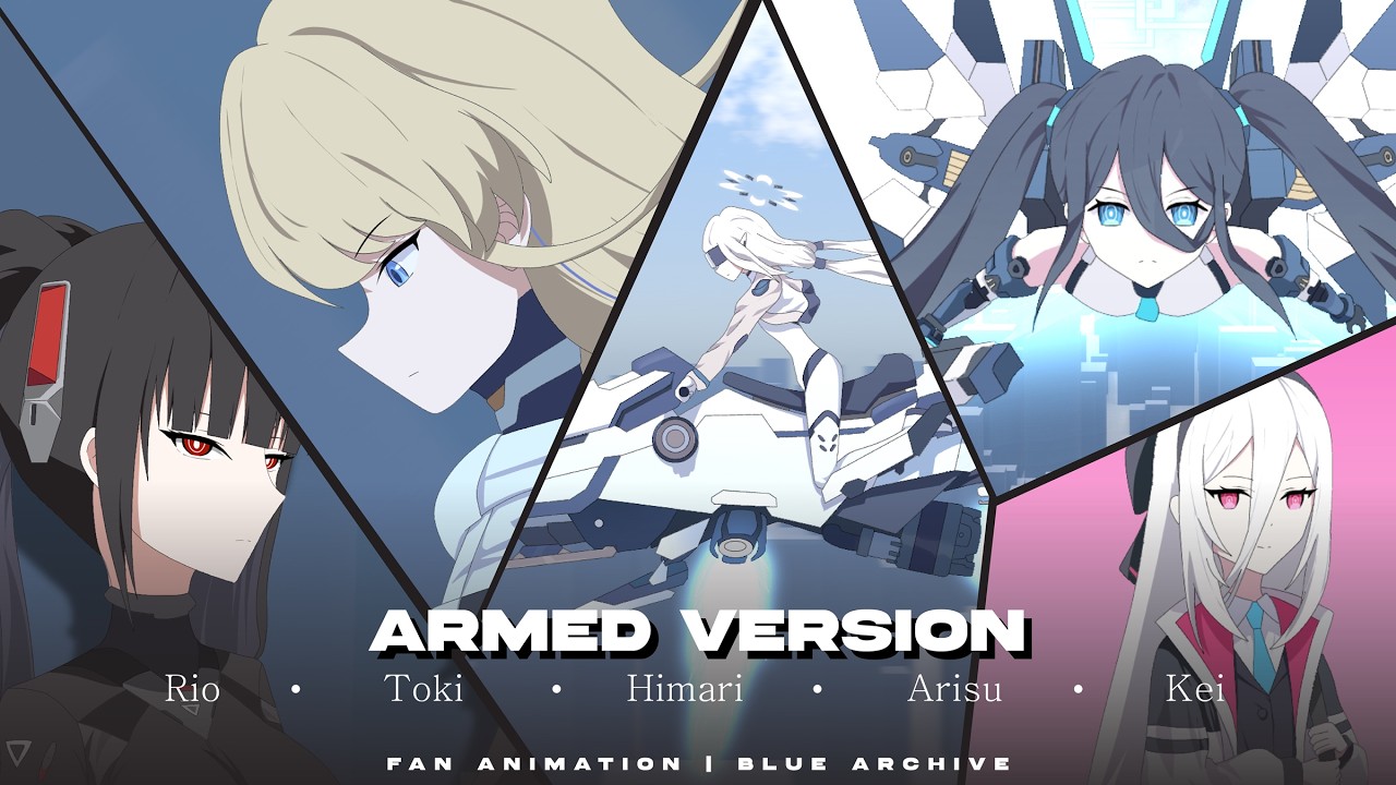 Armed Version Rio, Toki, Himari, Arisu, and Kei | Fan Animation Blue Archive