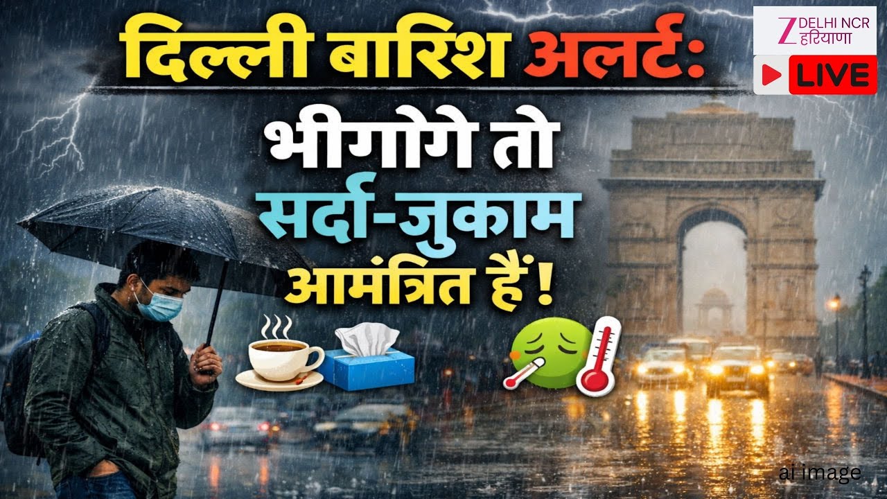 Delhi Weather Update Live: दिल्ली बारिश का अलर्ट | Delhi-NCR | Temperature | AQI