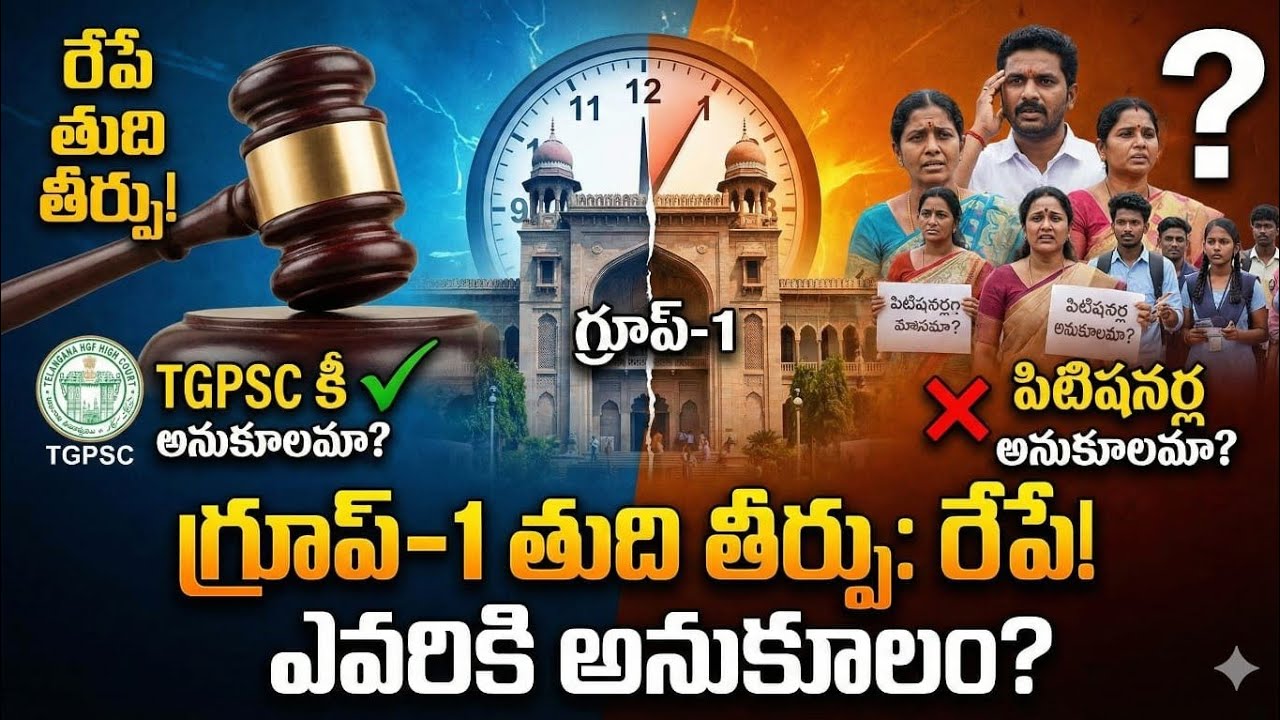 రేపే గ్రూప్ -1 తుది తీర్పు? TGPSC కీ అనుకూలమా? పిటిషనర్ కీ అనుకూలమా?