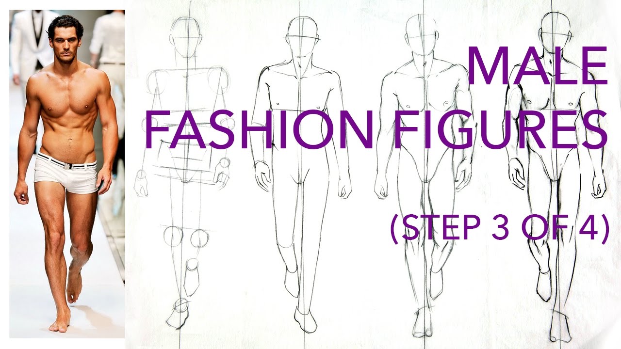 Male Fashion Figures: Step 3 (of 4): Drawing Muscles