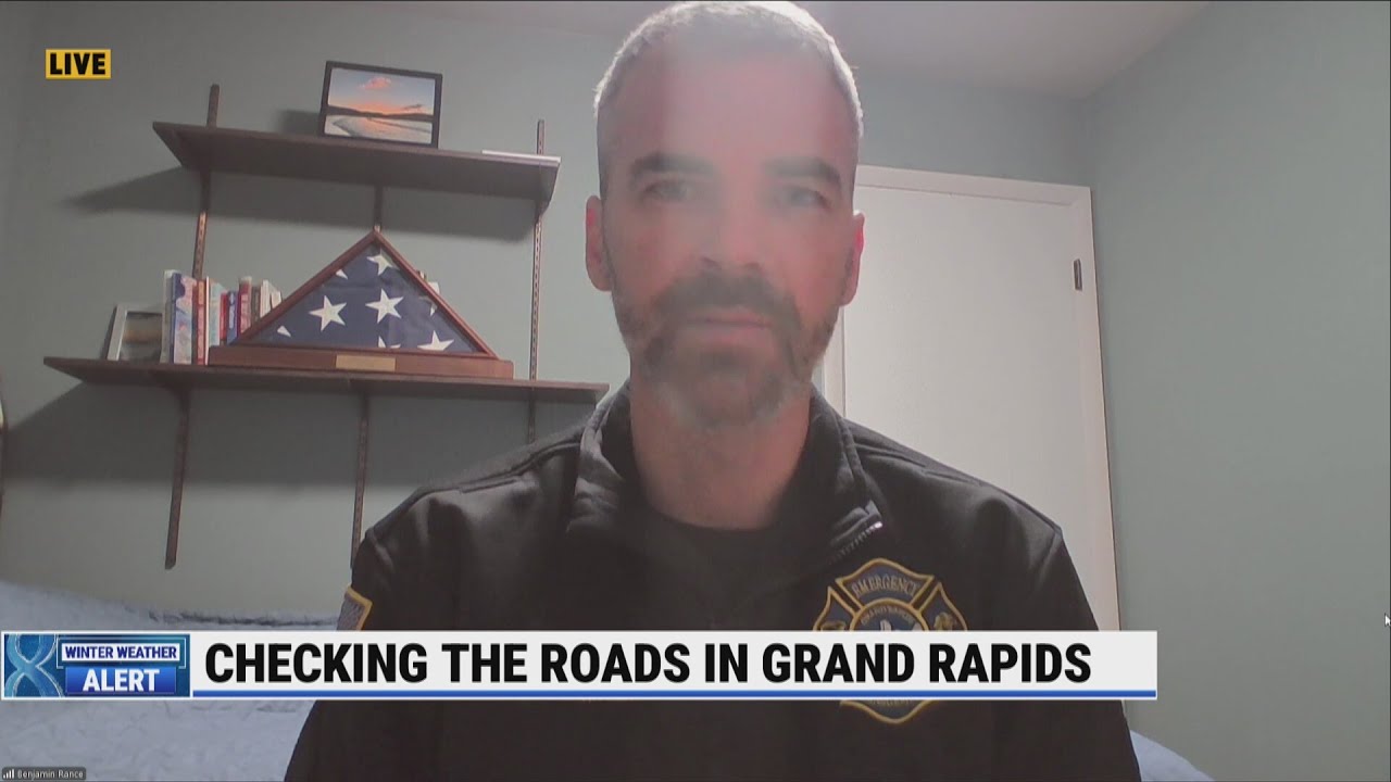 Checking the roads in Grand Rapids amid arctic air freeze
