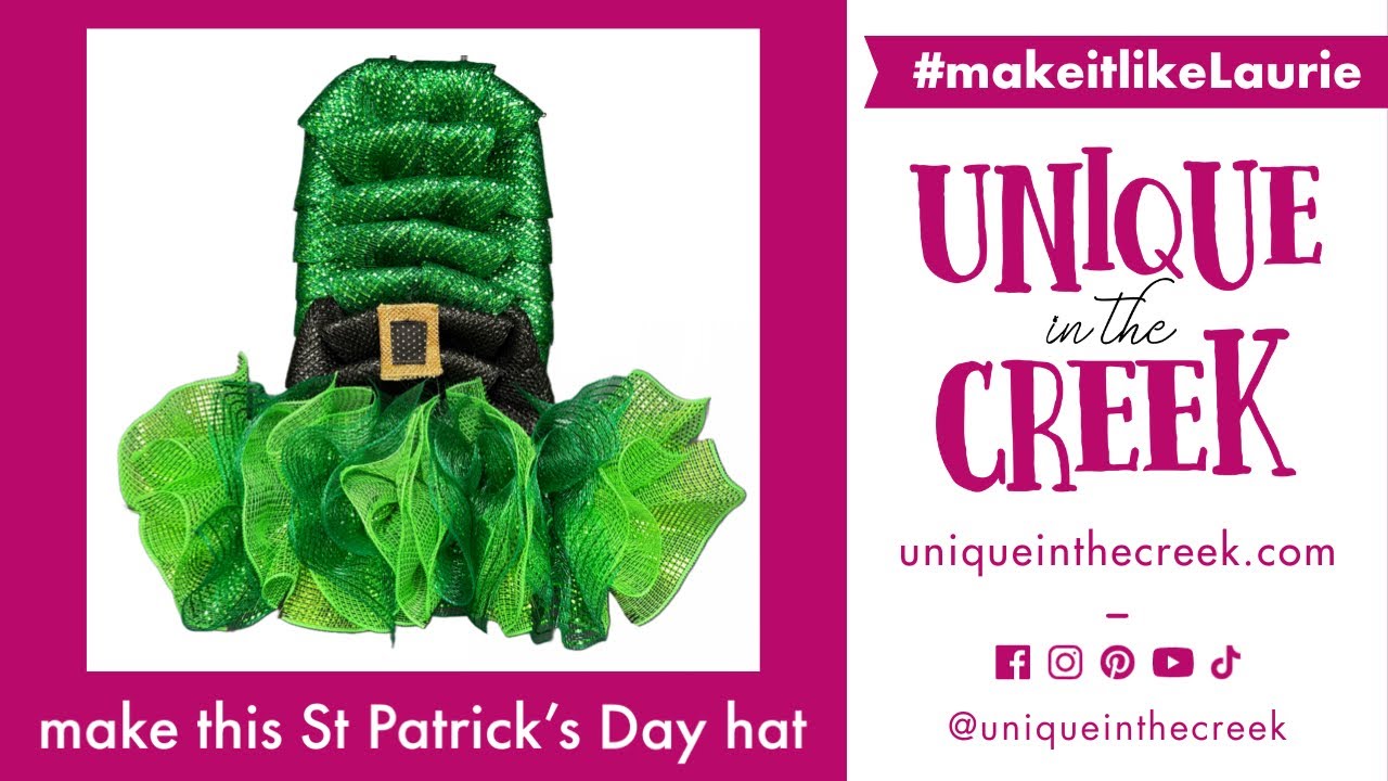 Make a St Patrick's Day Deco Mesh Hat Wreath | Spring Wreath