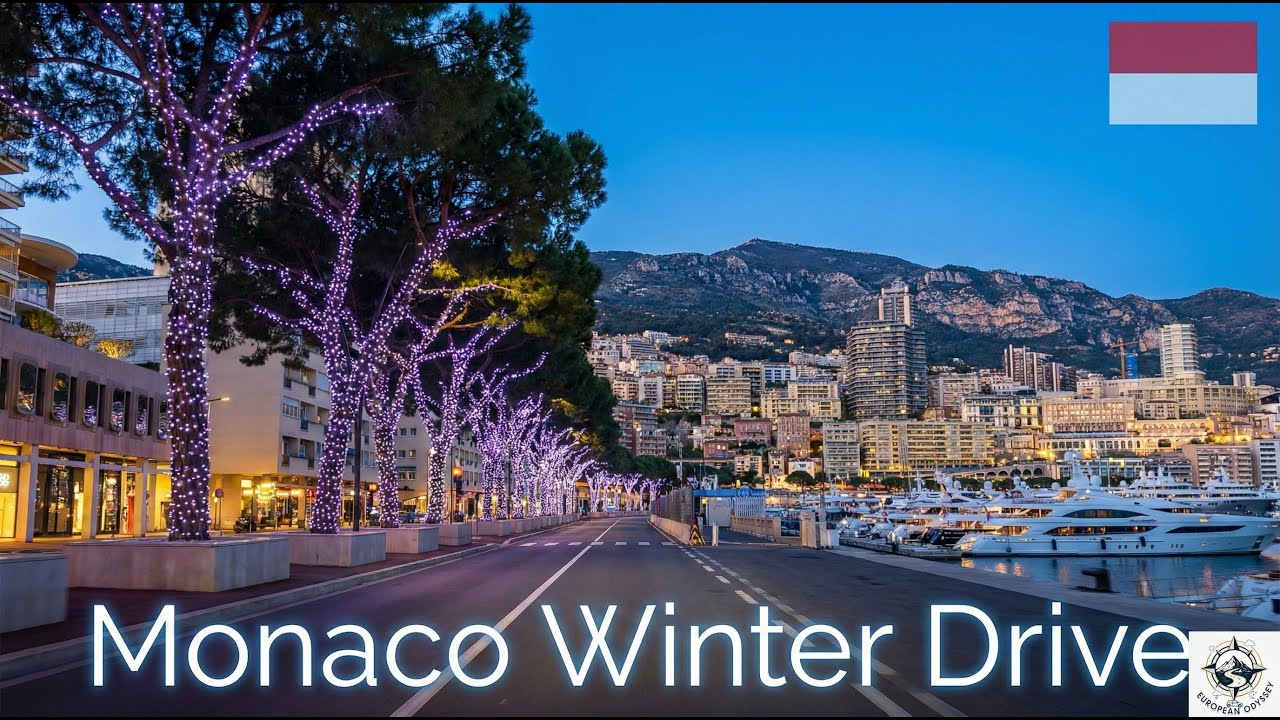 French Riviera 4K | Driving around Monaco | Relaxing Winter Drive