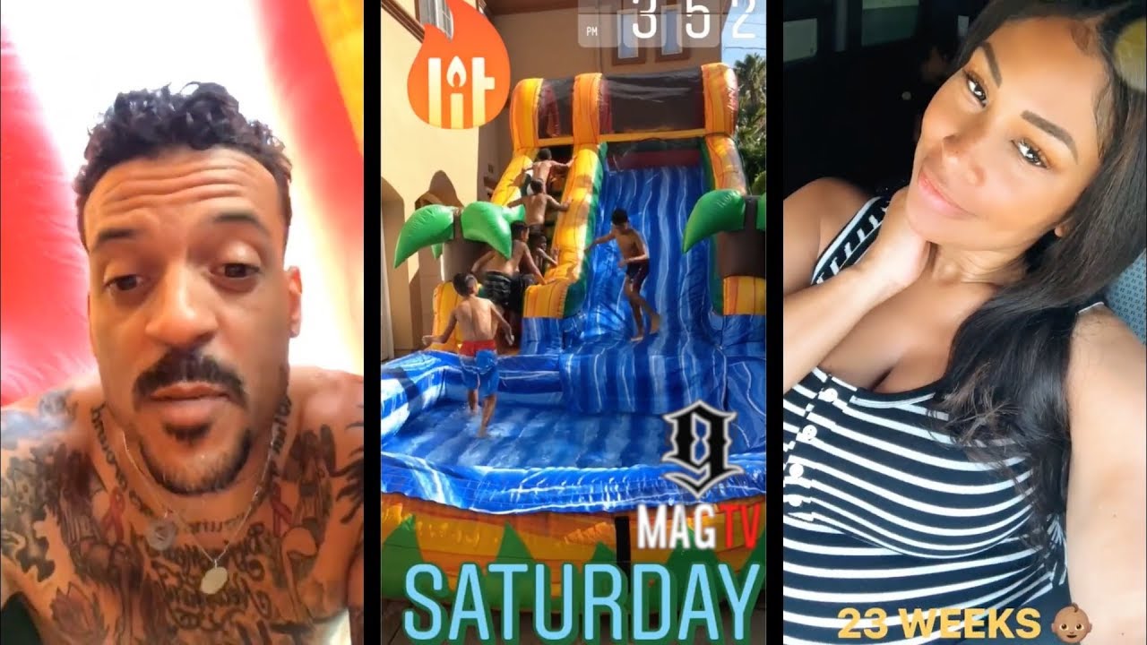 Matt Barnes & Pregnant Girlfriend Anansa Throw A Pool Party For The Boys!