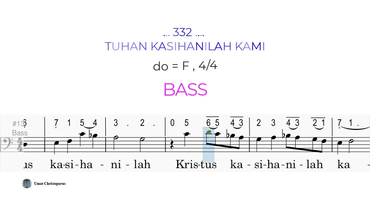 PS 332. TUHAN KASIHANILAH KAMI - BASS