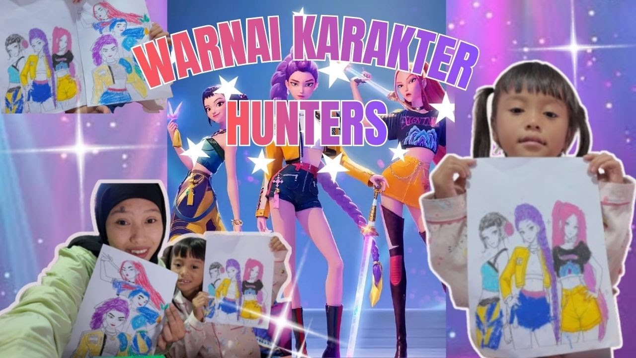 VLOG MEWARNAI KARAKTER HUNTERS