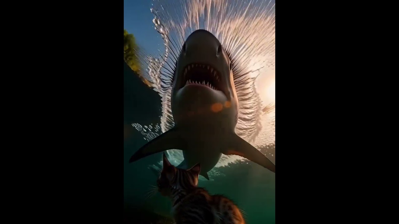 Hero Mom Cat vs Shark – Kitten Saved!