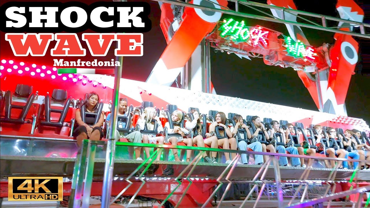 SHOCK WAVE Giostre Manfredonia 2023 🇮🇹 Lunapark 4K
