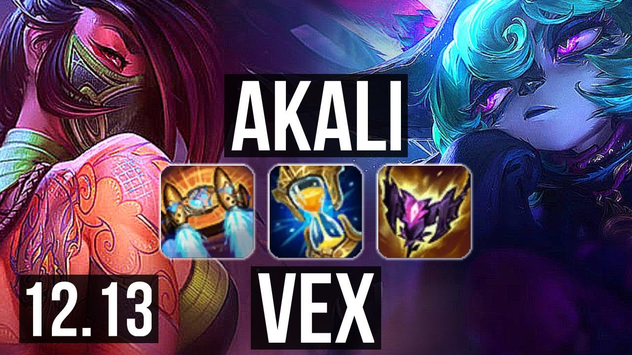 AKALI vs VEX (MID) | Rank 7 Akali, 8/4/14, Rank 25 | KR Challenger | 12.13