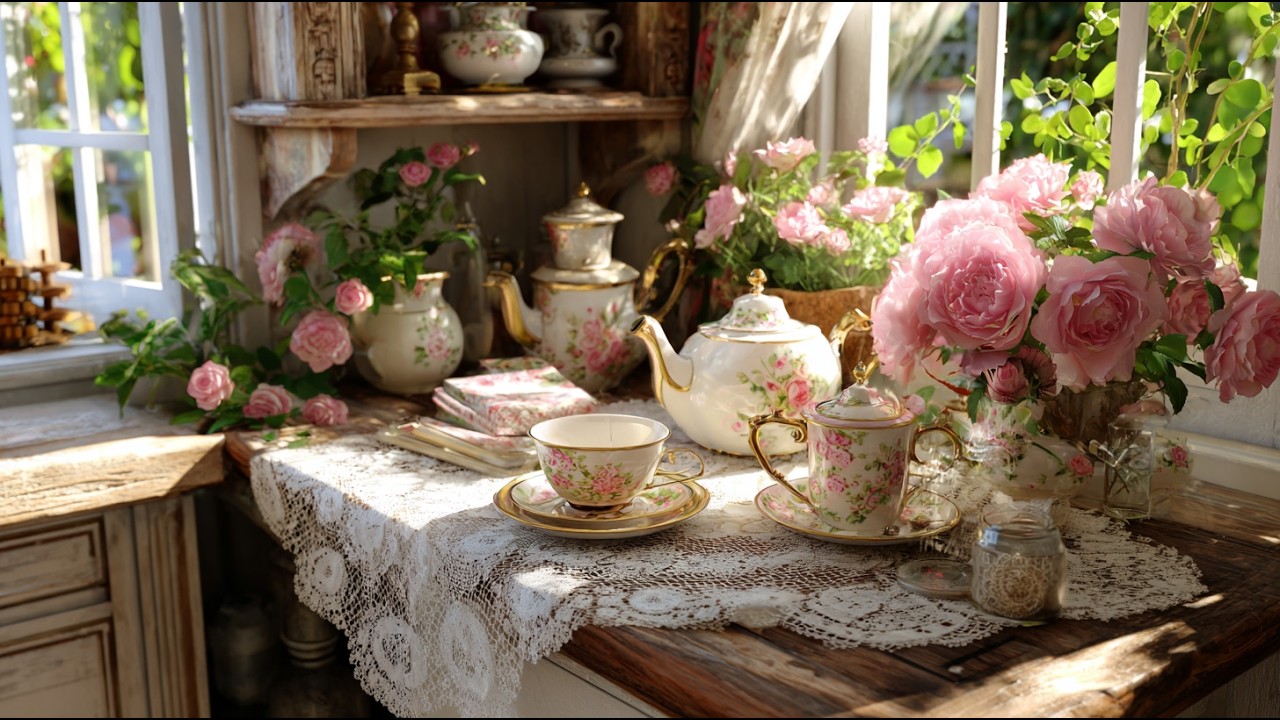 DIY Victorian Inspired Tea Corner Styling  Cozy Tiny Cottage Kitchen Decor Ideas