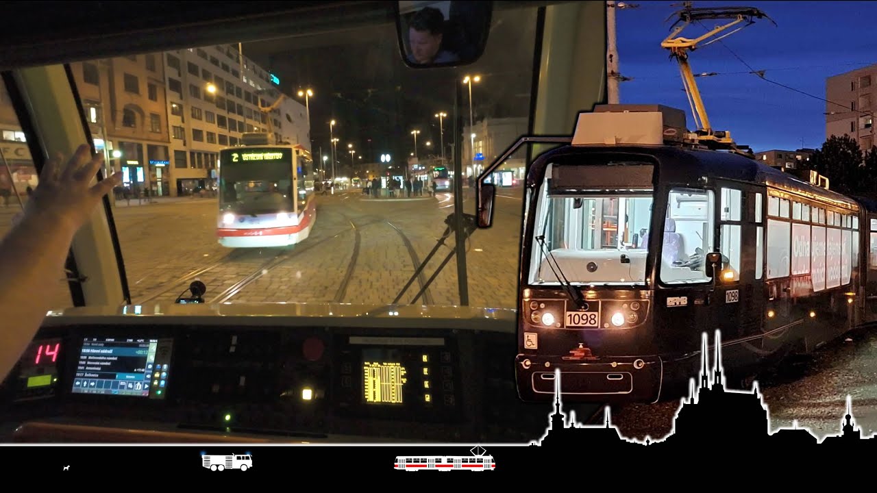 Večerní jízda na lince 1 a povídání o sérii Brno v čase 🚋 Cab view tram Brno