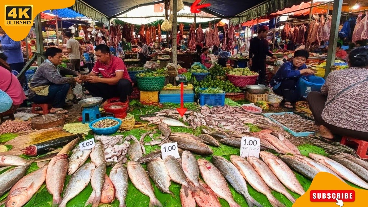Cambodia Street Food & Local Market Tour | Phnom Penh Morning Vibes #AsianMarket