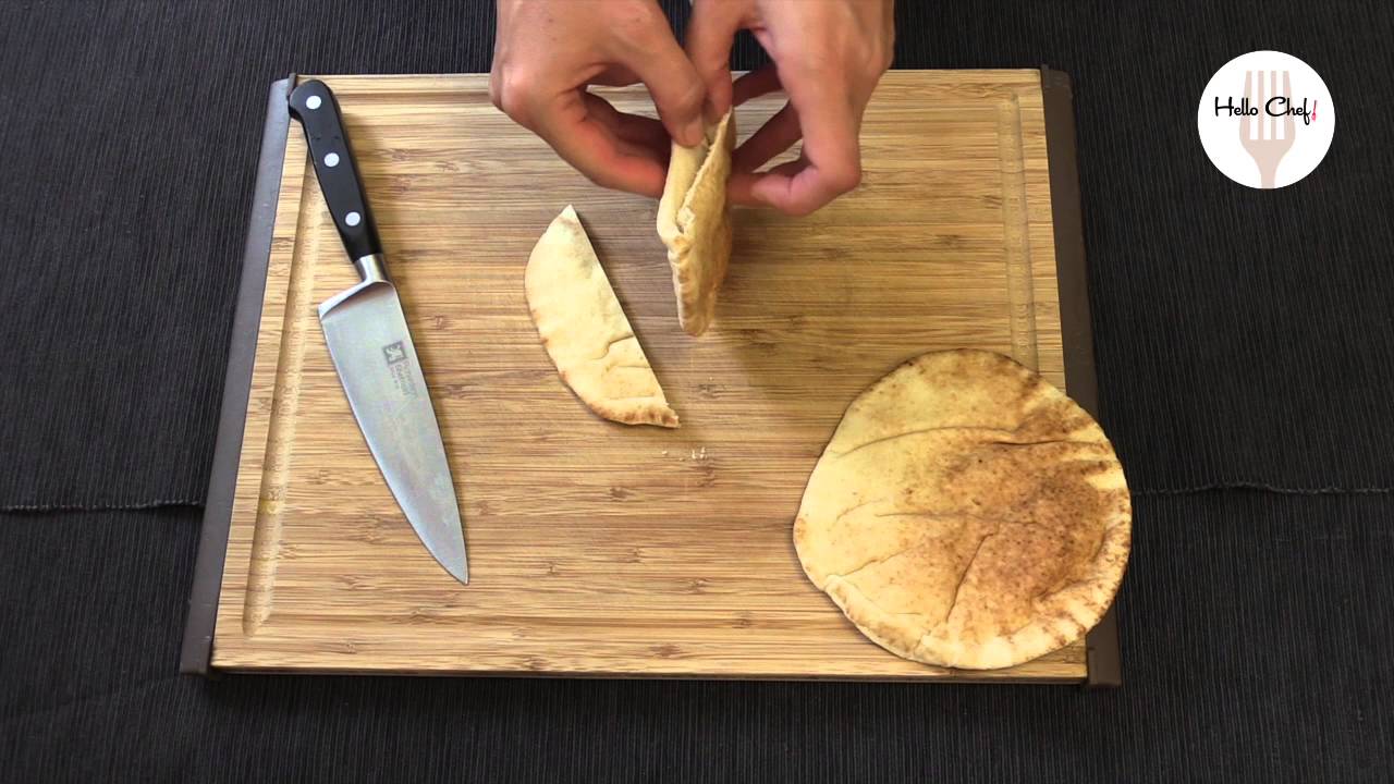 How to cut a pita bread