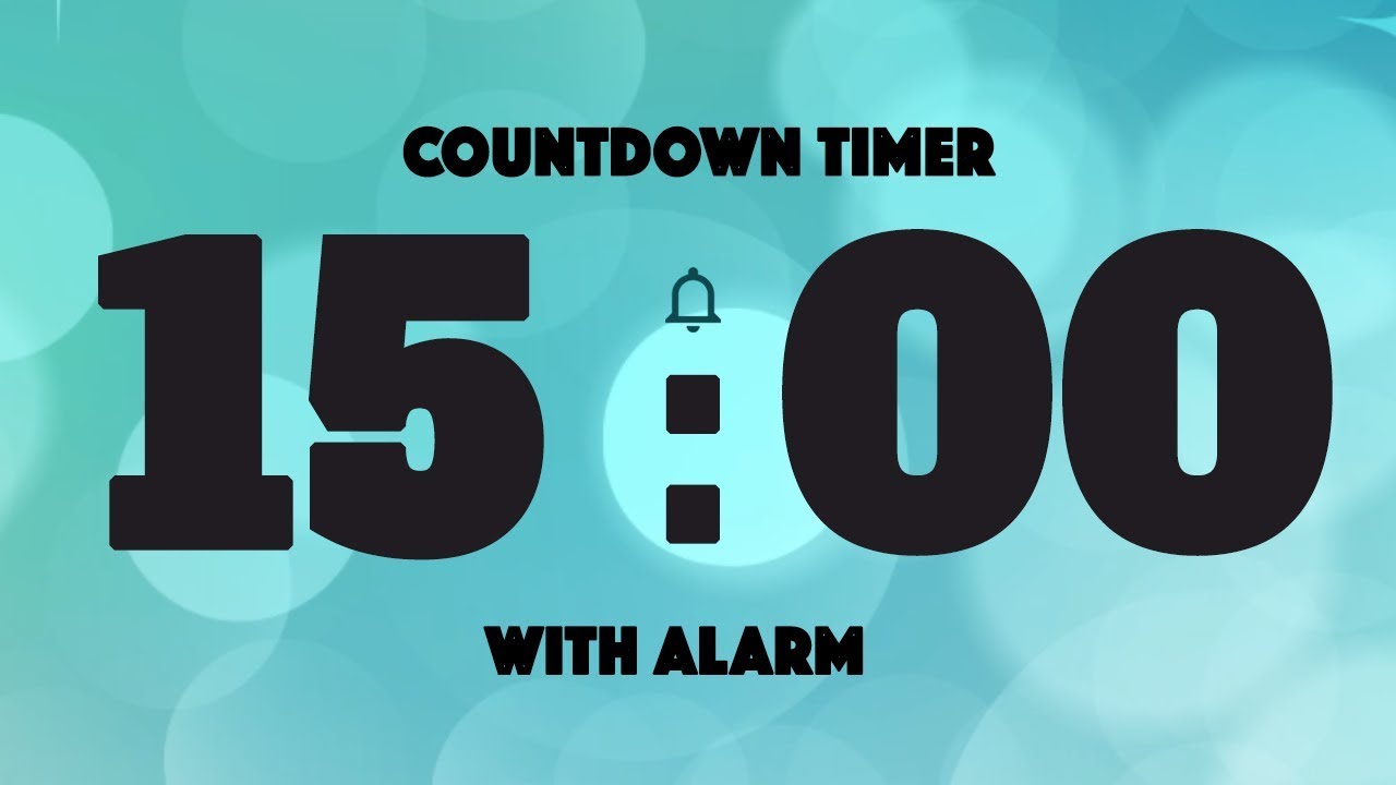 15 Minutes Silent Countdown Timer | With Alarm Sound at the end.
