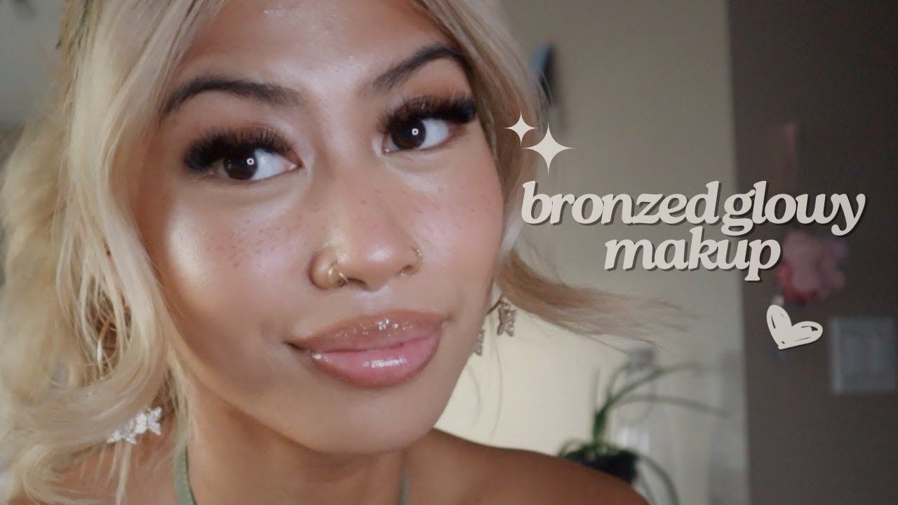 Glowy Bronzed Summer Makeup☀️ | lightweight, glowy, full glam that lasts all day!