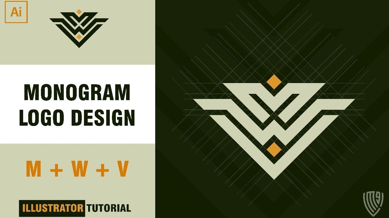 MWV Monogram Logo Design With a Grid | Adobe Illustrator Tutorial