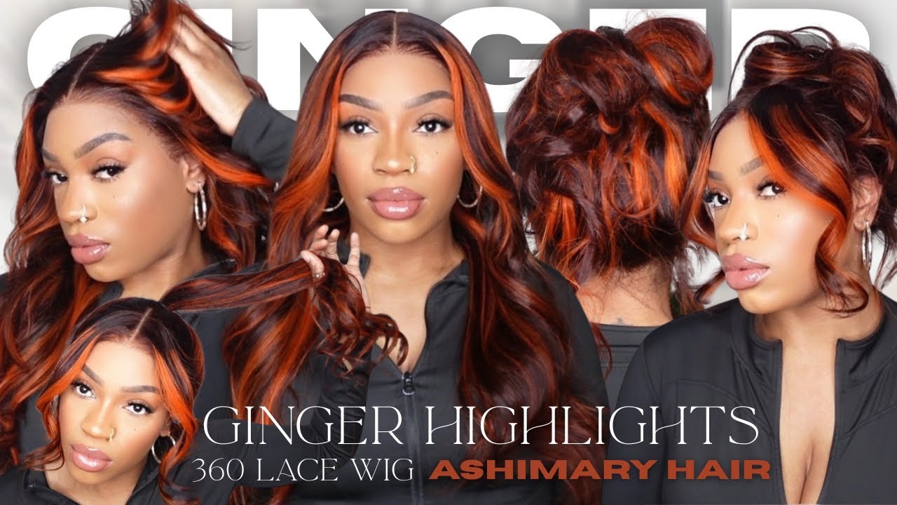 Парик с рыжими прядями и невидимыми ремешками 360 Invisi-Strap Lace Wig 🔥 Лучшее сочетание цветов...