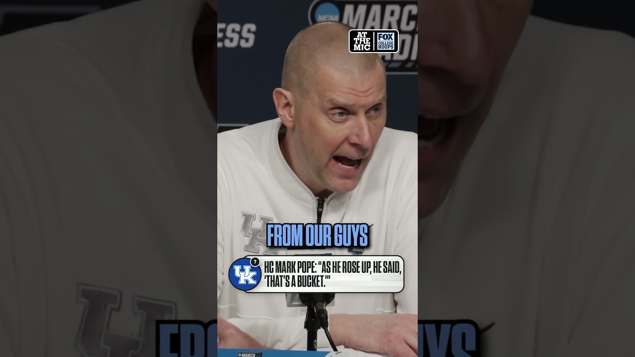 Mark Pope reacts to Kentucky's OT win over Santa Clara #basketball #cbb #Kentucky