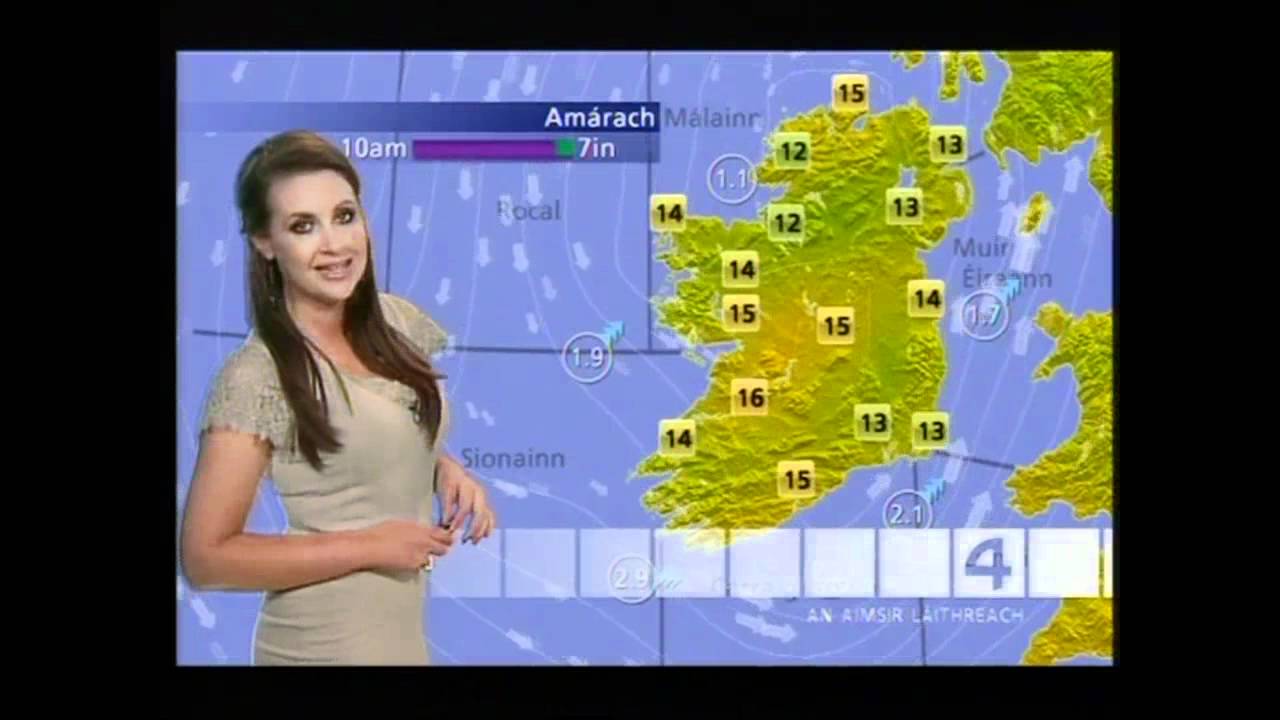 Mairead Ni Chuaig tg4 weather cream dress