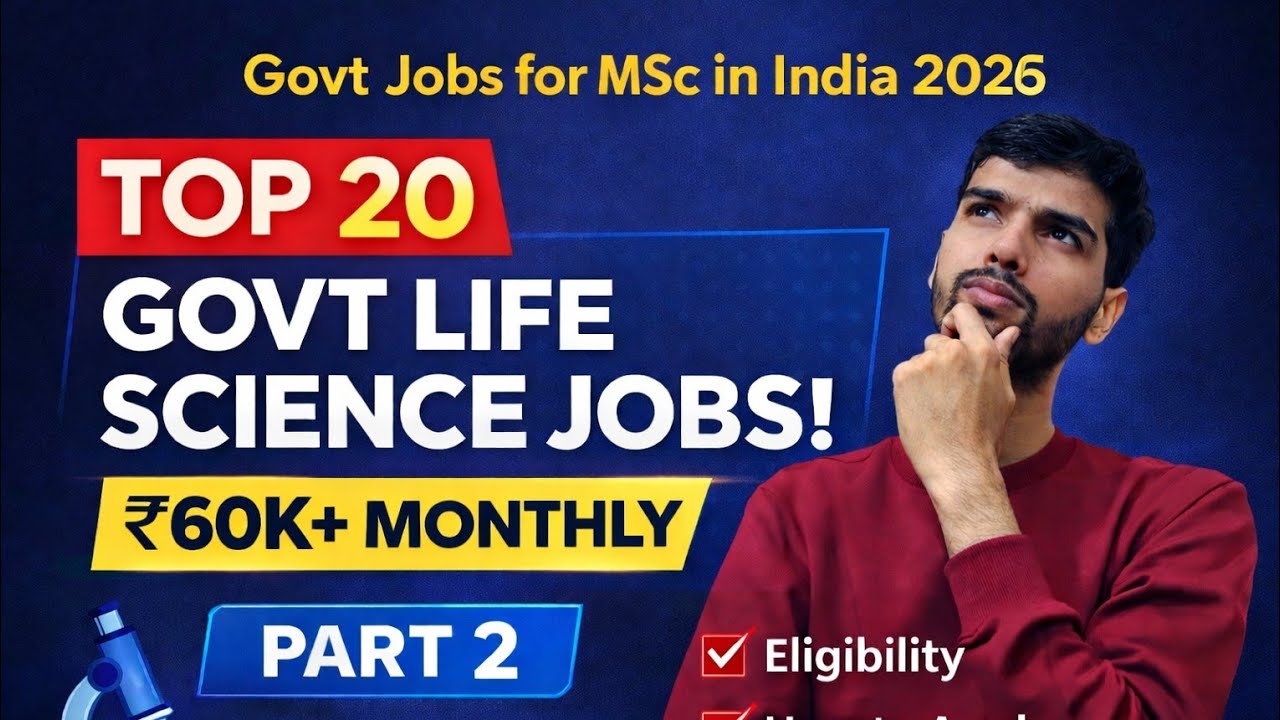 Top 20 Government Life Science Jobs in India 2025 (Part 2) | Salary, Eligibility & Career Path|