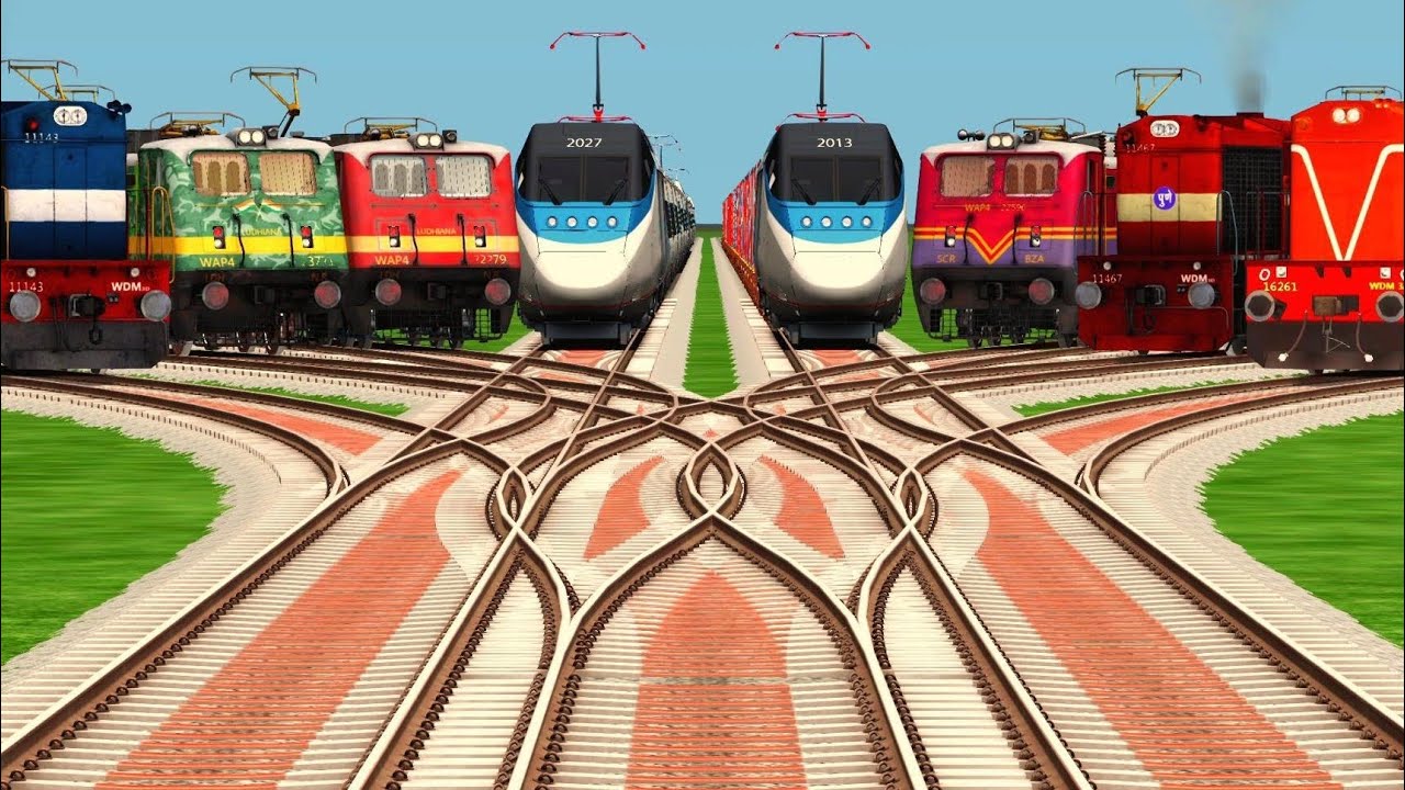 Railroad Realistic Run To Run At Trains Crossing ll Daimond Railroad Tracks ll train simulator games