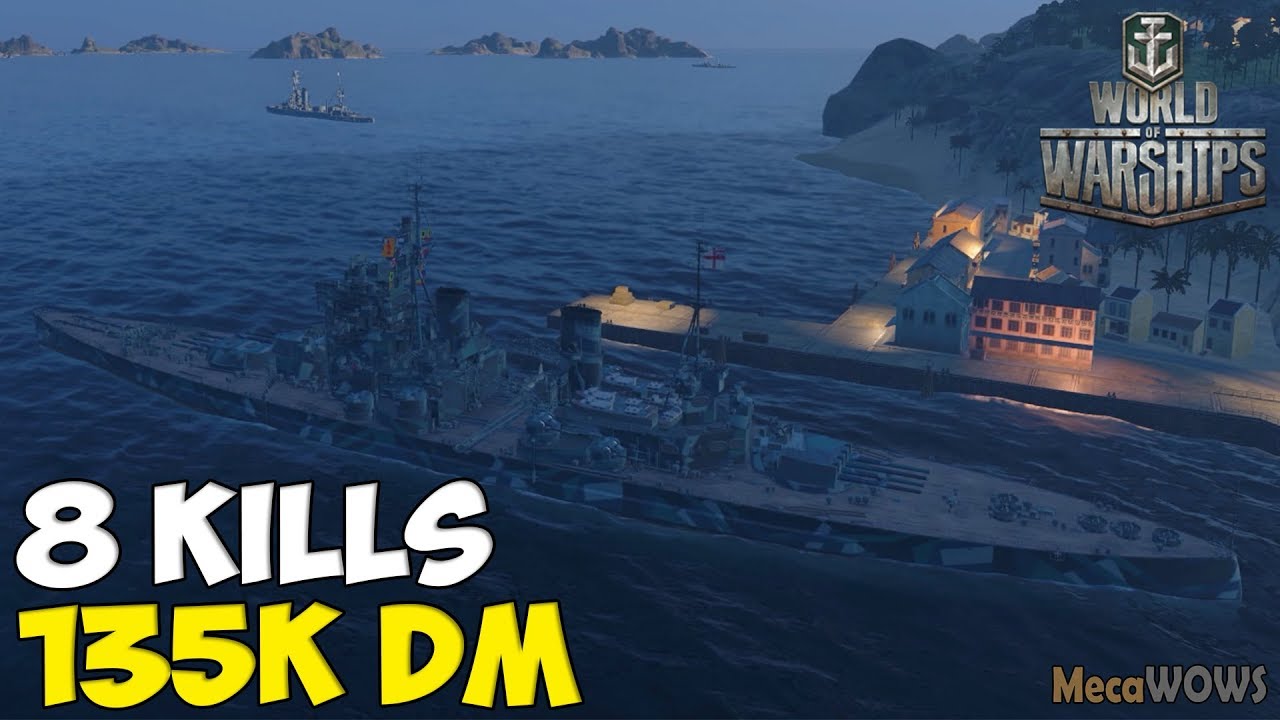 World of WarShips | King George V | 8 KILLS | 135K Damage - Replay Gameplay 4K 60 fps