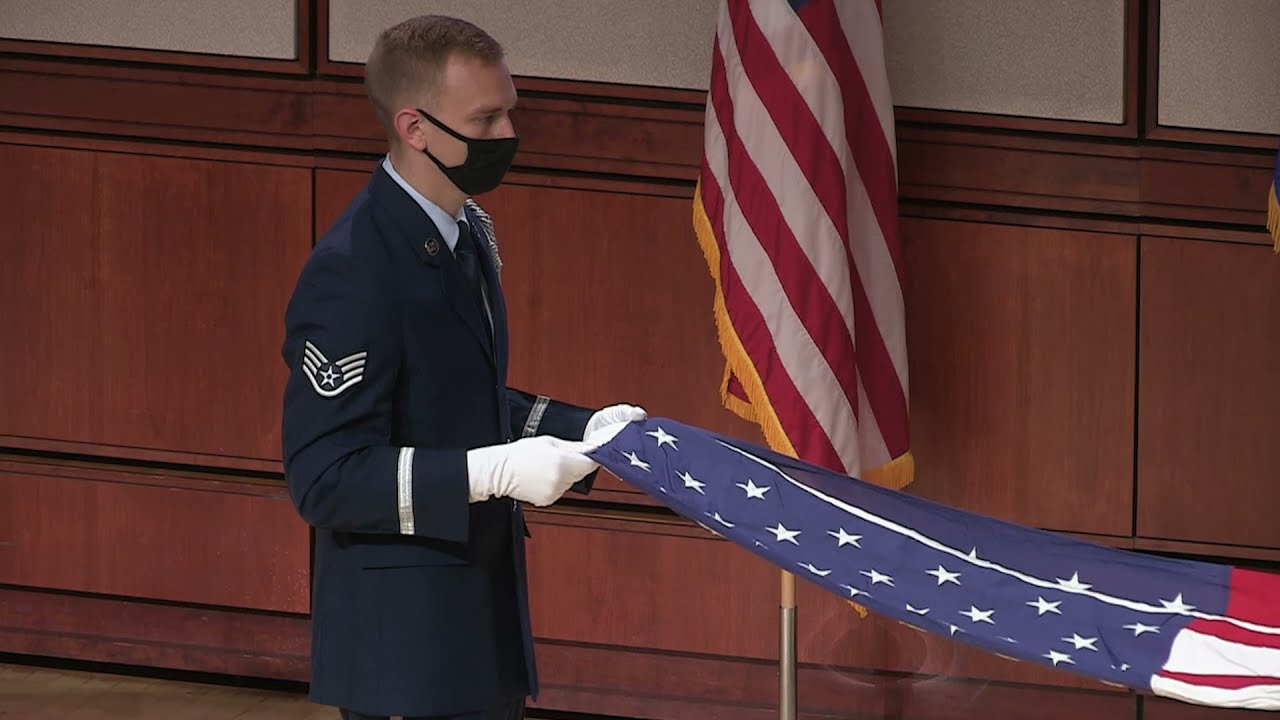 The NRO Joint Honor Guard Performs a Flag Folding Ceremony - 2020