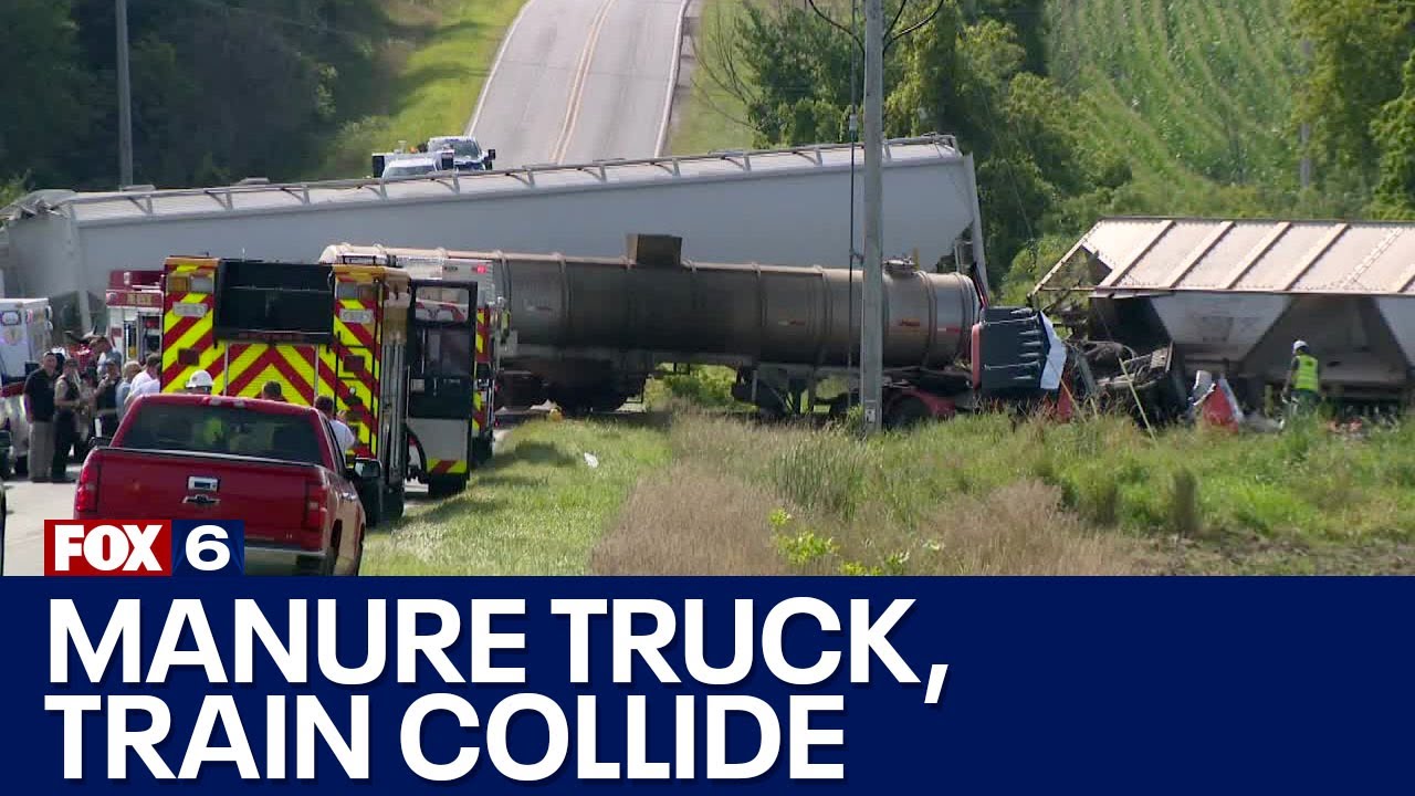 Train, manure truck collide in Sheboygan County; 1 dead | FOX6 News Milwaukee