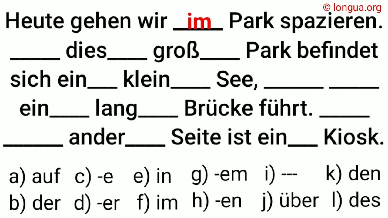 Im Park, spazieren gehen, großer Park, am See, über eine Brücke, auf die andere Seite, zum Kiosk,