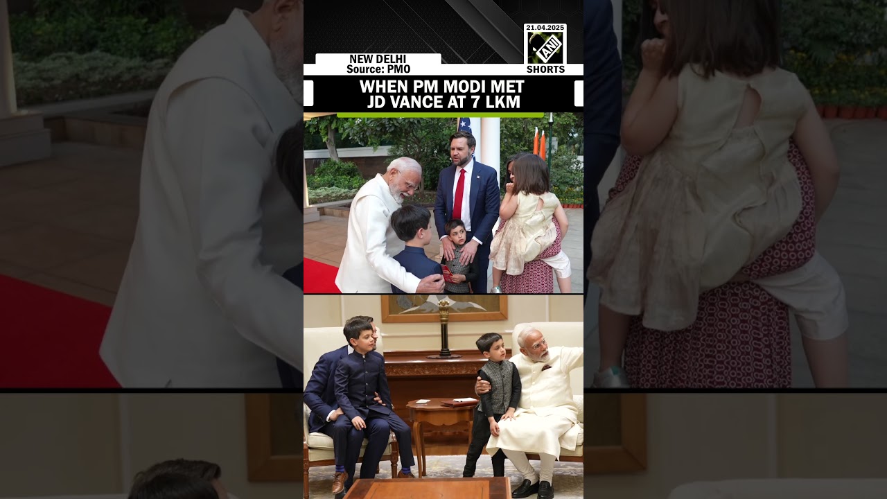 This is how PM Modi welcomed US VP JD Vance, Usha Vance and children at 7LKM