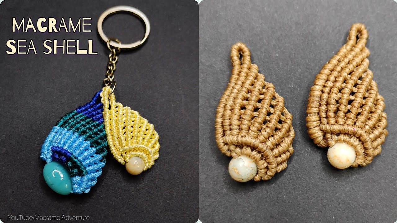 DIY Handmade Macrame Sea shell 🐚 | Macrame keychain shell