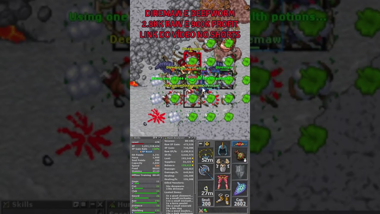 DIREMAW TASK WARZONE - EK PROFIT SOLO #ektibia #games #tibia #mmorpg #profittibia #gaming #gameplay