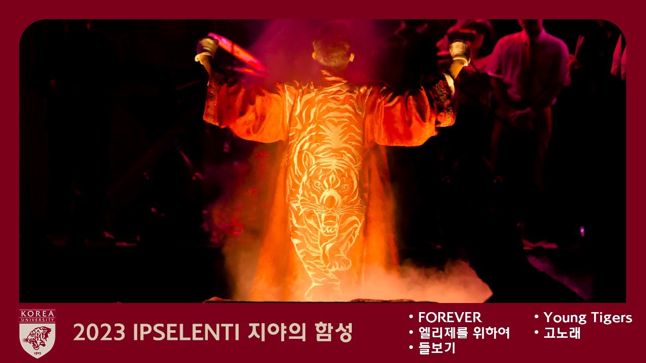 3부 응원의 시작, 'Forever + 엘리제를 위하여 + 들보기 + Young Tigers + 고노래' 2023 고려대학교 축제 IPSELENTI 4k 60p @녹지운동장
