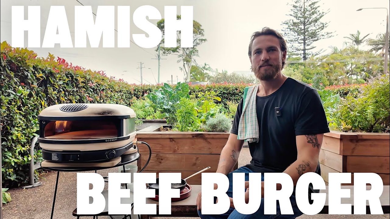 How to make a Happy Days beef burger - Hamish @ Bay Grocer Byron Bay Australia 