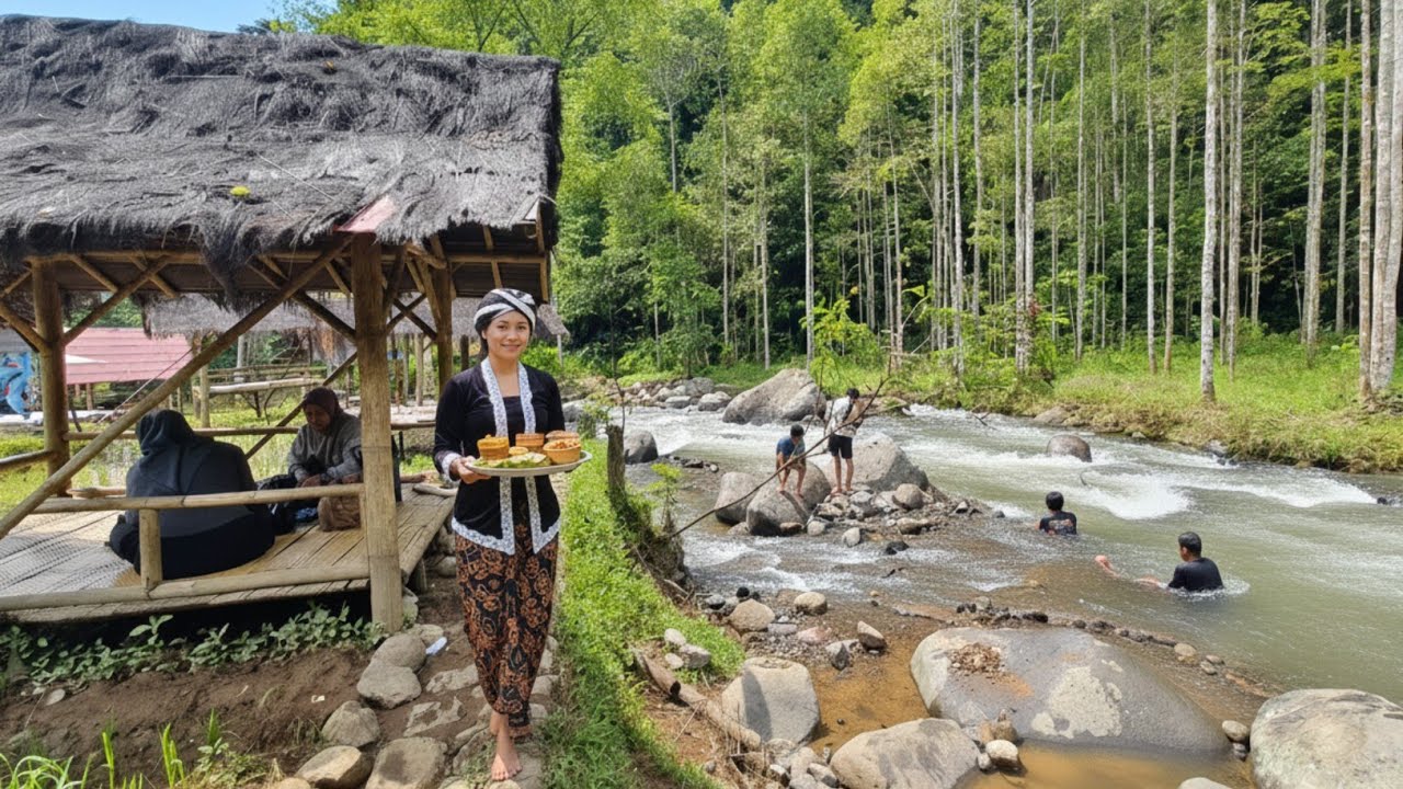 Bikin Ketagihan 🤩 Ngopi Pinggir Sungai Di Warung Jadul Saung Sungai Cihonje 