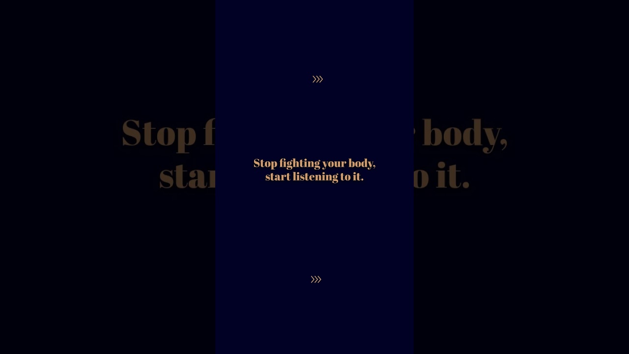 Stop fighting your body, start listening to it#BodyWisdom  #SelfOptimization #BiohackerMindset