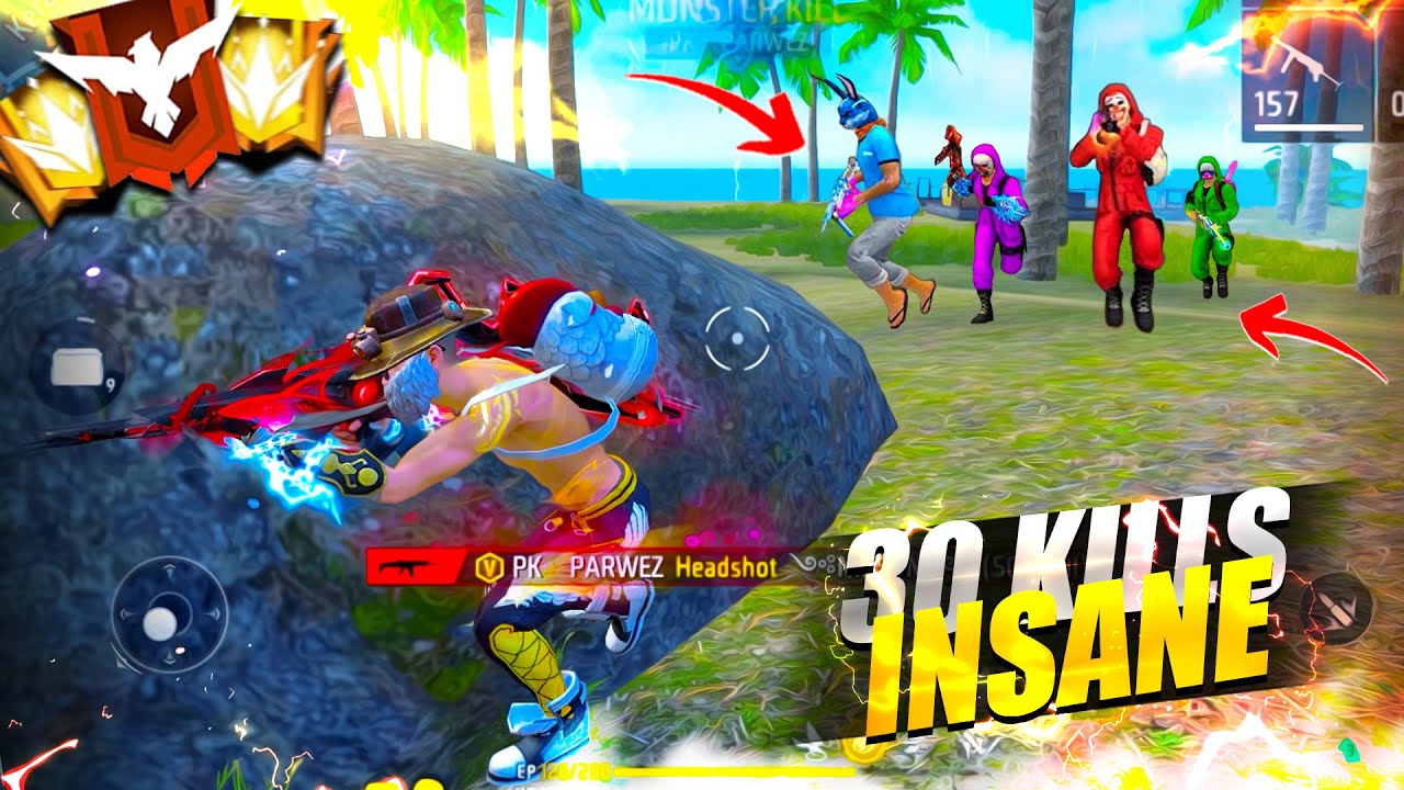 FREEFIRE 🔥Solo vs Squad Scar III + Mp40 🤯 30 Kills Total - Garena free fire | PK GAMERS #freefire