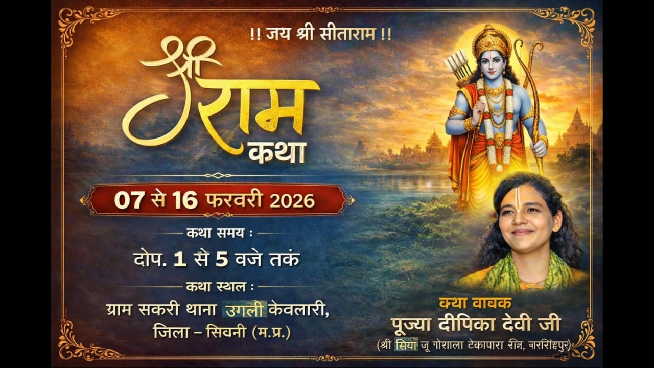 Day 8 / SUSHRI DEEPIKA DEVI JI Live Stream // Ram Katha // gram sakri jila seoni (m.p.)