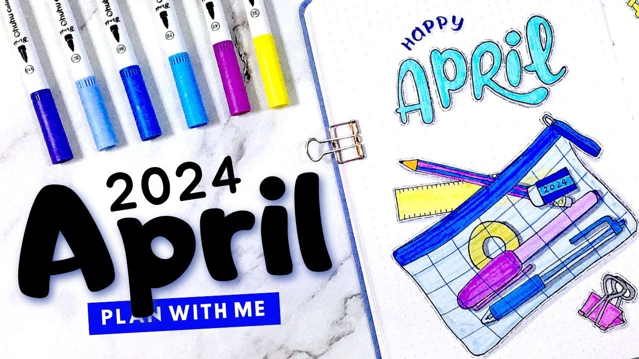 April 2024 Bullet Journal Setup || Stationery Theme || Plan With Me