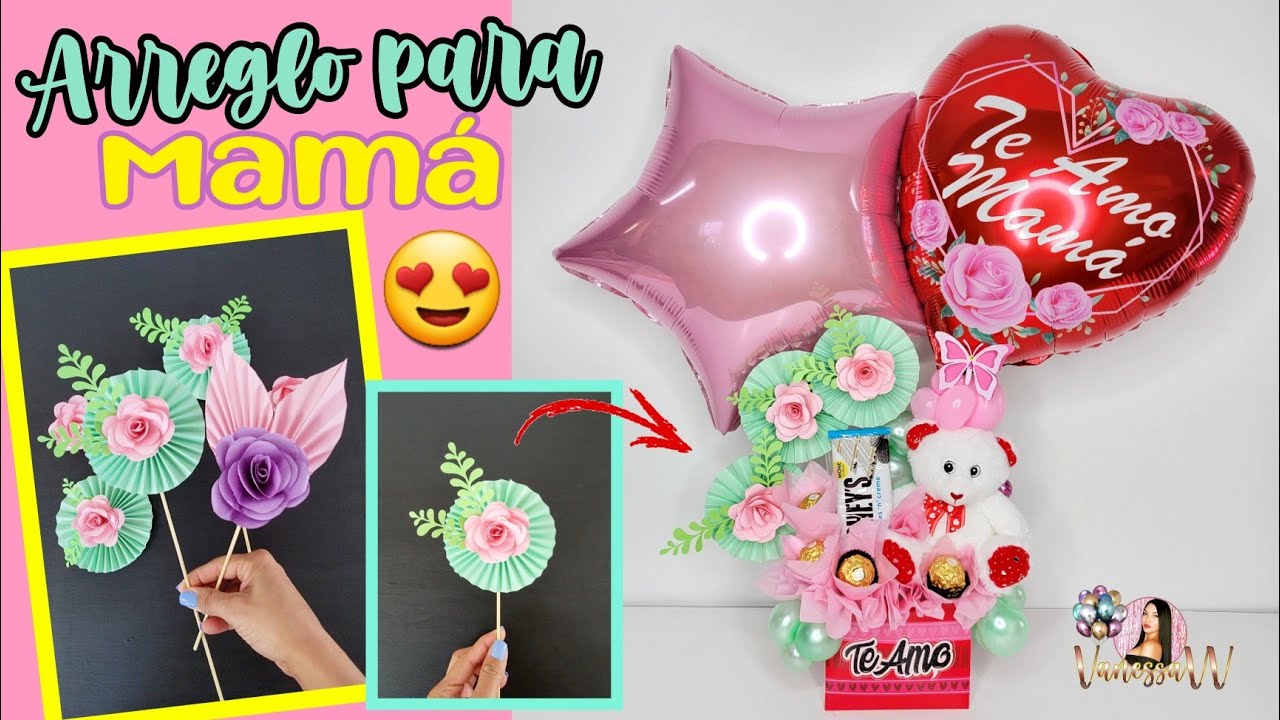 ARREGLO ECONOMICO PARA  MAMA *DIY ARREGLO CON GLOBOS Y CHOCOLATES/ REGALO PARA DIA DE MADRES