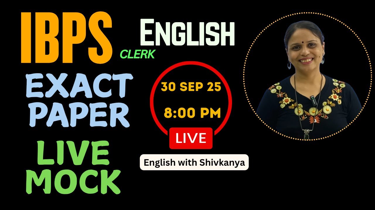 🔴 LIVE  IBPS Clerk English 2025 | Most Expected Questions & Tricks | Live Practice for Prelims