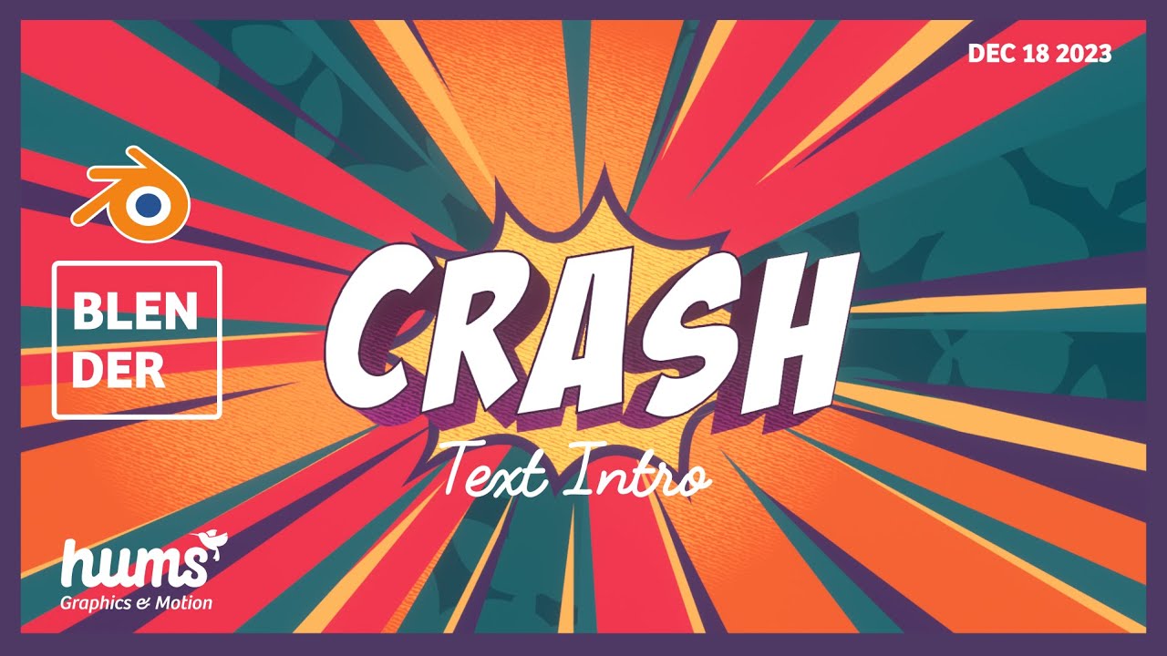 Blender | Kinetic Typography Tutorial | Comic Pop Crash Text Intro