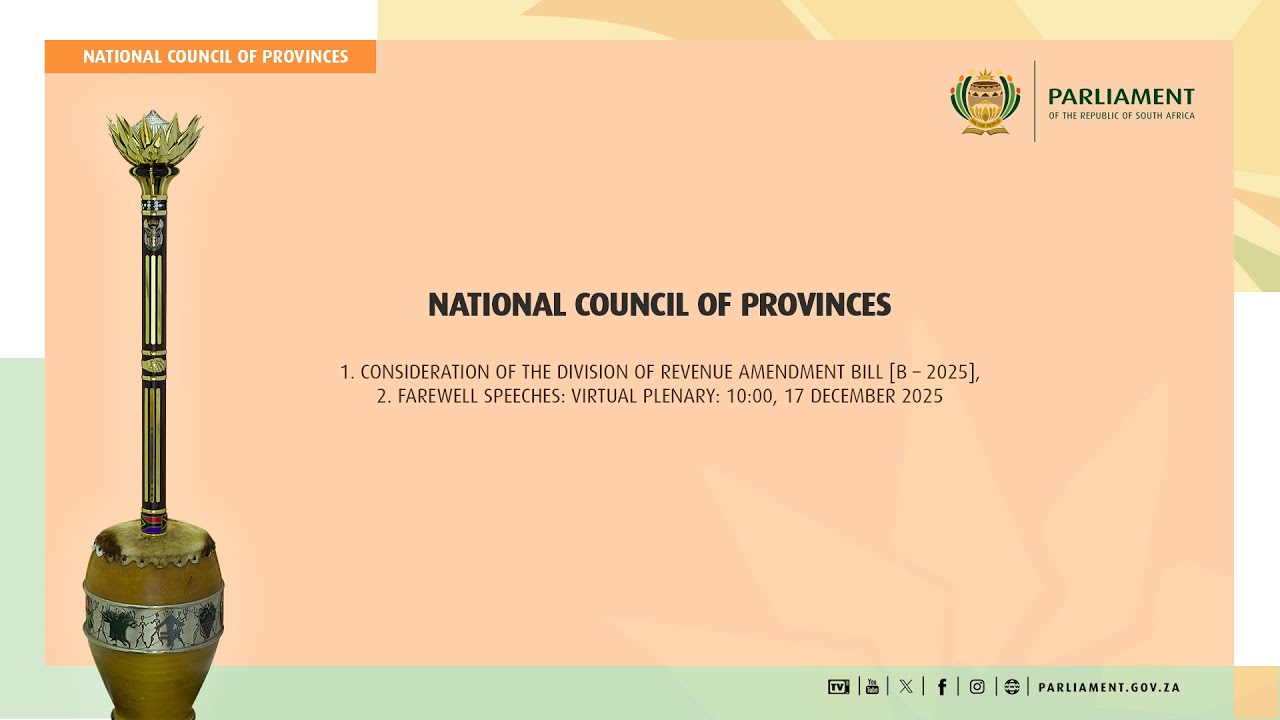 National Council Of Provinces, 17 December 2025