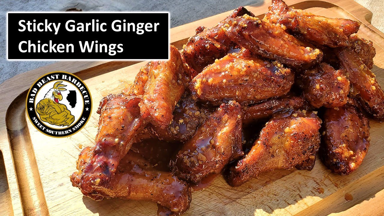 Sticky Ginger Garlic Chicken Wings on the Kamado Big Joe III #JustWingIt