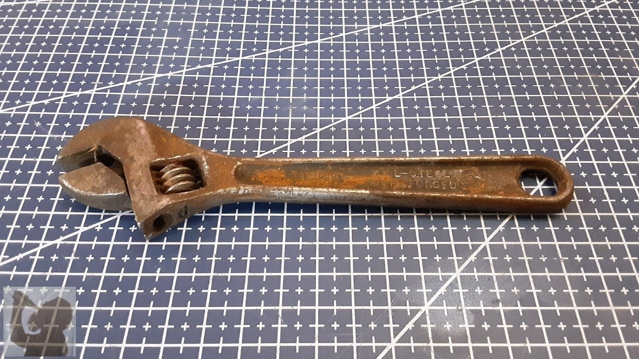 Rusted Old Diamond Adjustable Wrench Restored With Deox-C