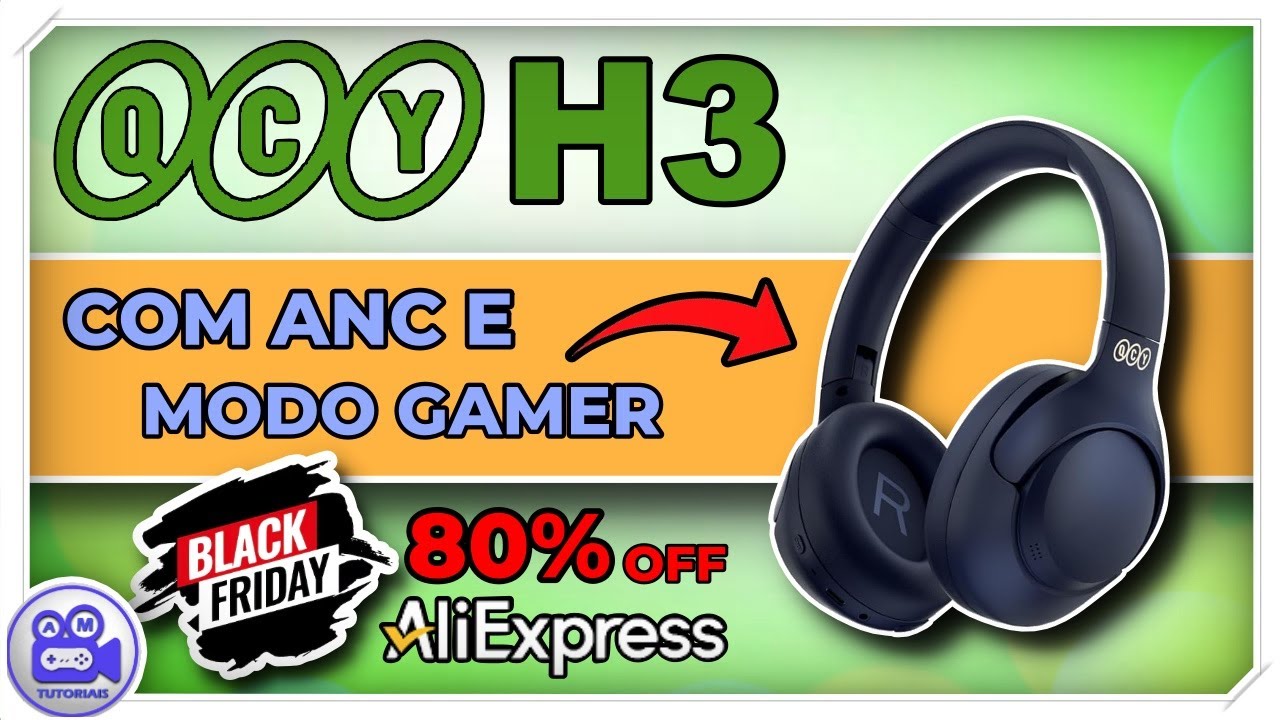QCY H3 Headset GAMER Custo Benef&iacute;cio 2024 | Headset Sem Fio Bom e Barato | Headphone Bom e Barato